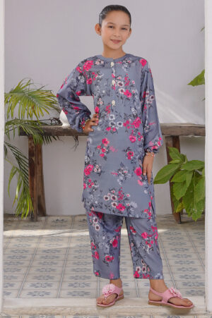 2 pc printed swiss lawn suit for girl
