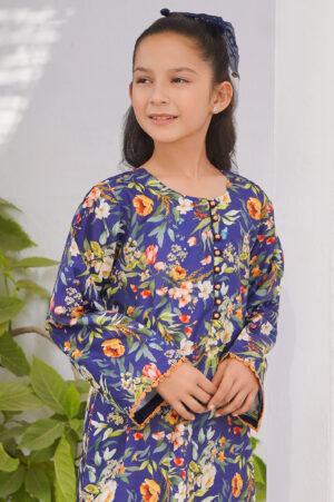 2 pc printed swiss lawn suit for girl