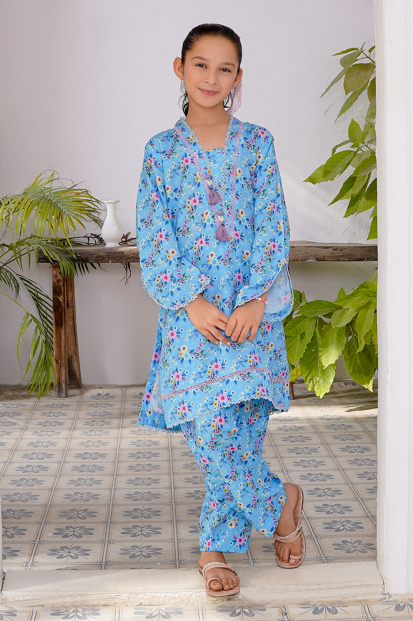 2 pc printed swiss lawn suit for girl (copy)