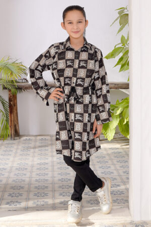 2 pc printed swiss lawn suit for girl