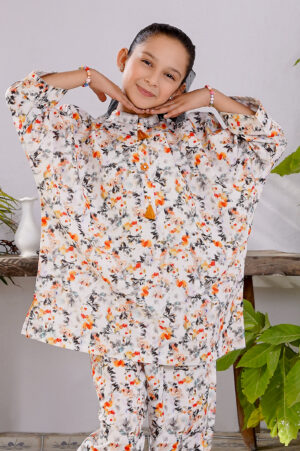 2 pc printed swiss lawn suit for girl