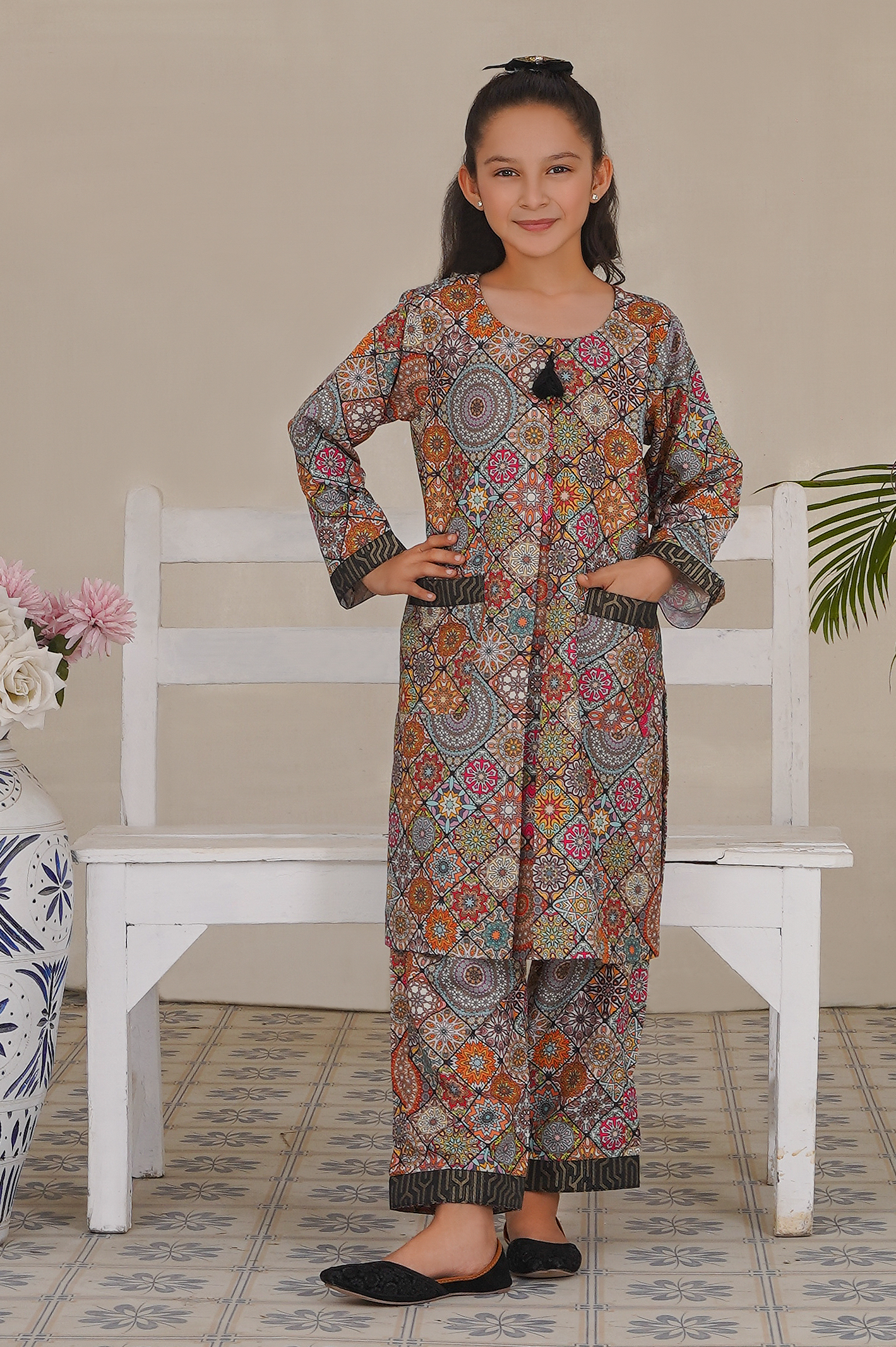 2 pc printed swiss lawn suit for girl luxury collection 🎁